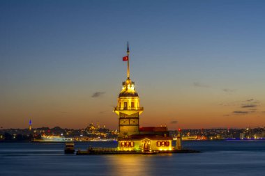 İstanbul, Türkiye 'deki Bakire Kulesi (KIZ KULESI - USKUDAR)