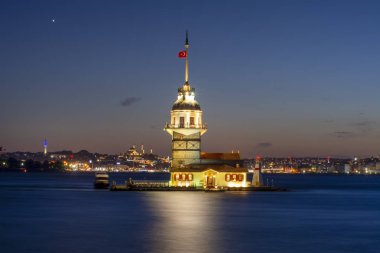 İstanbul, Türkiye 'deki Bakire Kulesi (KIZ KULESI - USKUDAR)