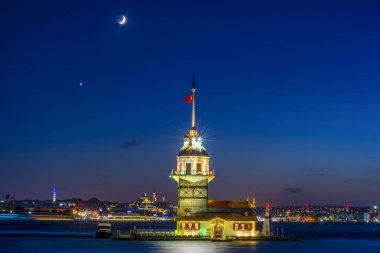 İstanbul, Türkiye 'deki Bakire Kulesi (KIZ KULESI - USKUDAR)