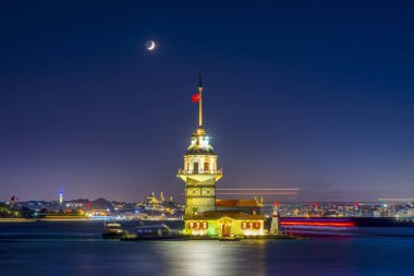 İstanbul, Türkiye 'deki Bakire Kulesi (KIZ KULESI - USKUDAR)