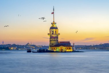İstanbul, Türkiye 'deki Bakire Kulesi (KIZ KULESI - USKUDAR)