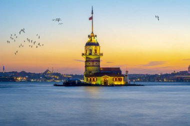 İstanbul, Türkiye 'deki Bakire Kulesi (KIZ KULESI - USKUDAR)