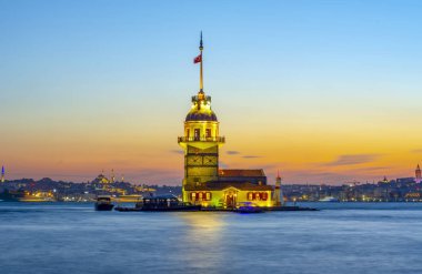 İstanbul, Türkiye 'deki Bakire Kulesi (KIZ KULESI - USKUDAR)