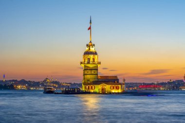 İstanbul, Türkiye 'deki Bakire Kulesi (KIZ KULESI - USKUDAR)