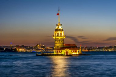 İstanbul, Türkiye 'deki Bakire Kulesi (KIZ KULESI - USKUDAR)