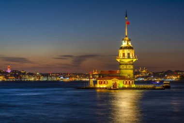 İstanbul, Türkiye 'deki Bakire Kulesi (KIZ KULESI - USKUDAR)