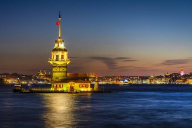 İstanbul, Türkiye 'deki Bakire Kulesi (KIZ KULESI - USKUDAR)