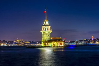 İstanbul, Türkiye 'deki Bakire Kulesi (KIZ KULESI - USKUDAR)