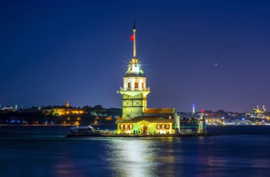 İstanbul, Türkiye 'deki Bakire Kulesi (KIZ KULESI - USKUDAR)