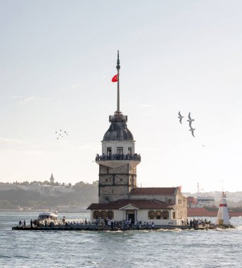 İstanbul, Türkiye 'deki Bakire Kulesi (KIZ KULESI - USKUDAR)