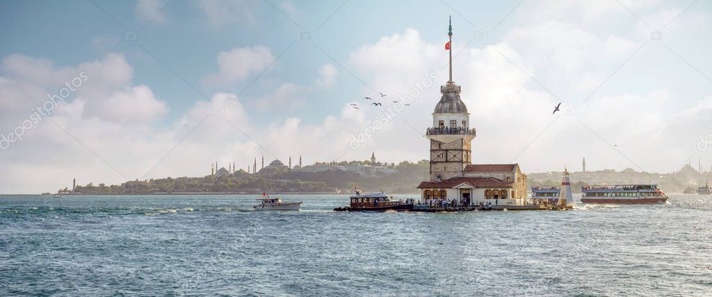 Maiden's Tower in istanbul, Turkey (KIZ KULESI - USKUDAR)