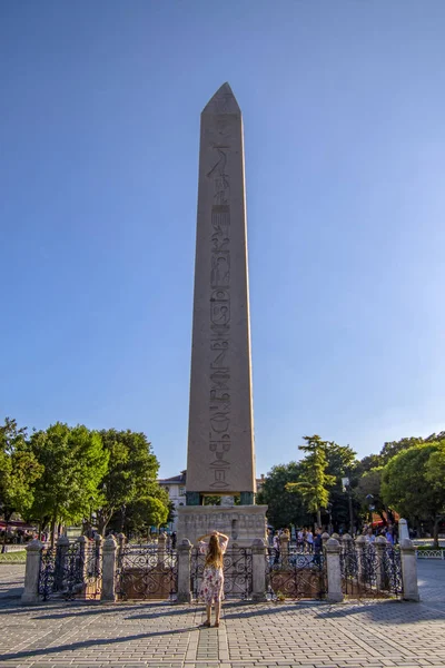 Istanbul Törökország Agust 2018 Theodosius Obeliszk Vagy Egyiptomi Obeliszk Ókori — Stock Fotó
