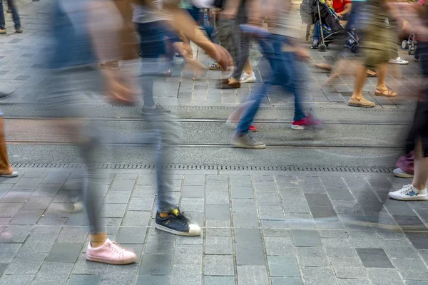 Longa Exposição Velocidade Lenta Obturador Imagem Turva Pessoas Não Identificadas — Fotografia de Stock