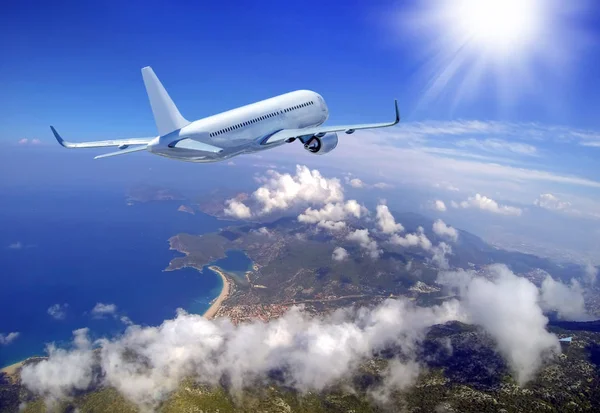 Avión Pasajeros Las Nubes — Foto de Stock