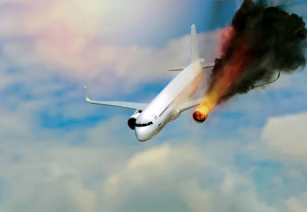 Avión Pasajeros Través Tormentas Eléctricas Turbulentas Relámpagos Accidente Avión Pasajeros —  Fotos de Stock