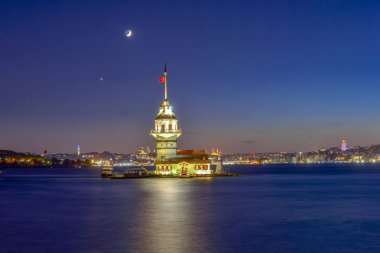 İstanbul, Türkiye 'deki Bakire Kulesi (KIZ KULESI - USKUDAR)