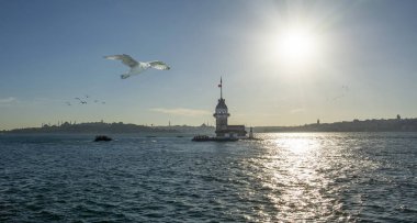 İstanbul, Türkiye 'deki Bakire Kulesi (KIZ KULESI - USKUDAR)