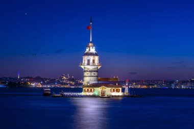 İstanbul, Türkiye 'deki Bakire Kulesi (KIZ KULESI - USKUDAR)