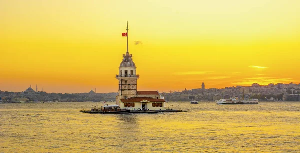 Lánytorony Isztambulban Törökország Kiz Kulesi Uskudar — Stock Fotó