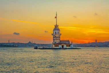 İstanbul, Türkiye 'deki Bakire Kulesi (KIZ KULESI - USKUDAR)