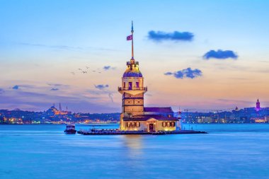İstanbul, Türkiye 'deki Bakire Kulesi (KIZ KULESI - USKUDAR)