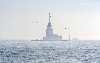 İstanbul, Türkiye 'deki Bakire Kulesi (KIZ KULESI - USKUDAR)