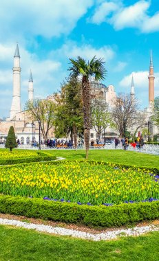 İstanbul Türkiye 04 Nisan 2019: Ayasofya Müzesi ve Türkiye konsepti İstanbul, Türkiye seyahat