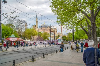 İstanbul Türkiye 04 Nisan 2019: Ayasofya Müzesi ve Türkiye konsepti İstanbul, Türkiye seyahat