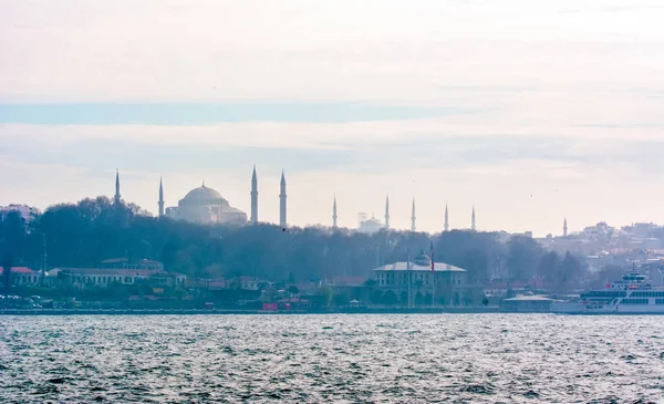 Solnedgång Över Istanbul Bosporen — Stockfoto