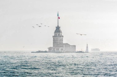 İstanbul, Türkiye 'deki Bakire Kulesi (KIZ KULESI - USKUDAR)