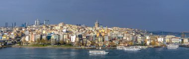 Galata kulesine karşı Haliç, İstanbul, Türkiye