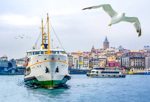 Muszlim Építészet Vízi Közlekedés Törökországban Gyönyörű Kilátás Turisztikai Nevezetességek Tájékozódási — Stock Fotó