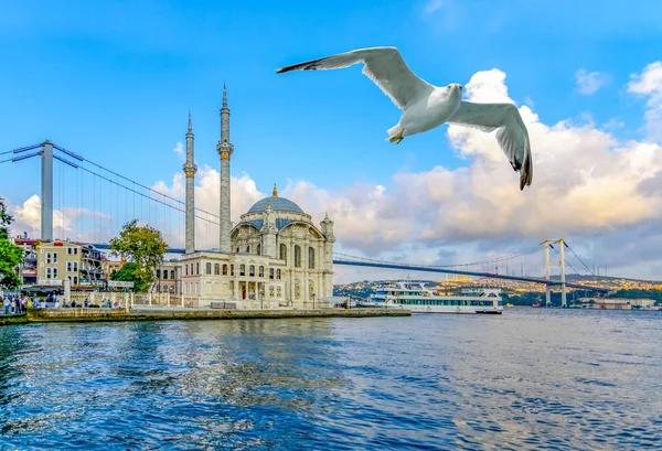 Ortakoy Mosque Bosphorus Bridge Istanbul Turkey — Stock Photo, Image