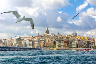 Galata kulesine karşı Haliç, İstanbul, Türkiye