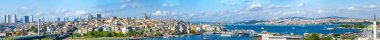İstanbul/Türkiye- 14 Haziran 2019 : Galata Kulesi, Galata Köprüsü, Karaköy ilçesi ve Haliç, Istanbul Turkey