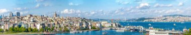 İstanbul/Türkiye- 14 Haziran 2019 : Galata Kulesi, Galata Köprüsü, Karaköy ilçesi ve Haliç, Istanbul Turkey