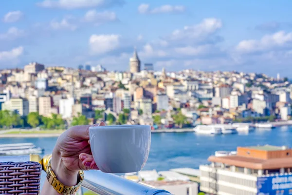 İstanbul/Türkiye- 14 Haziran 2019 : Galata Kulesi, Galata Köprüsü, Karaköy ilçesi ve Haliç, Istanbul Turkey