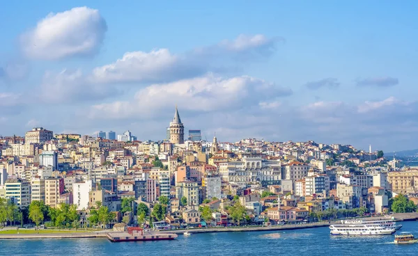 Istambul Turquia Junho 2019 Galata Tower Galata Bridge Karakoy District — Fotografia de Stock