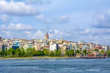 İstanbul/Türkiye- 14 Haziran 2019 : Galata Kulesi, Galata Köprüsü, Karaköy ilçesi ve Haliç, Istanbul Turkey