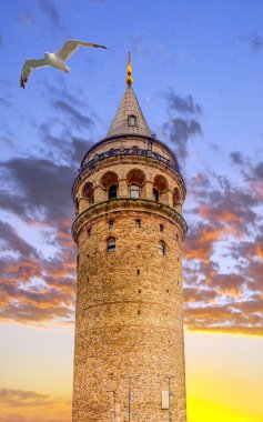 Galata Tower  in the Old Town of Istanbul, Turkey clipart