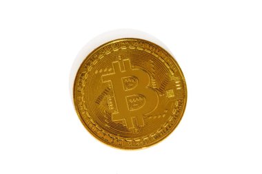Bitcoins ve yeni sanal para kavramı. Altın bitcoins Mum grafiği grafik ve dijital arka plan sopa. Altın sikke simge mektup B.Mining veya blockchain teknolojisi ile