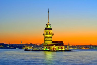 İstanbul, Türkiye 'deki Bakire Kulesi (KIZ KULESI - USKUDAR)