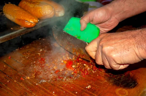 Turkish Street Food Grilled Sheep Intestines Called Kokore Turkish — Stock Photo, Image