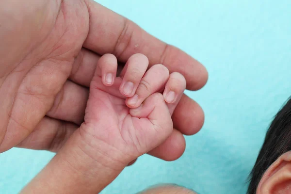 Mano Del Bebé Recién Nacido Las Manos Madre — Foto de Stock
