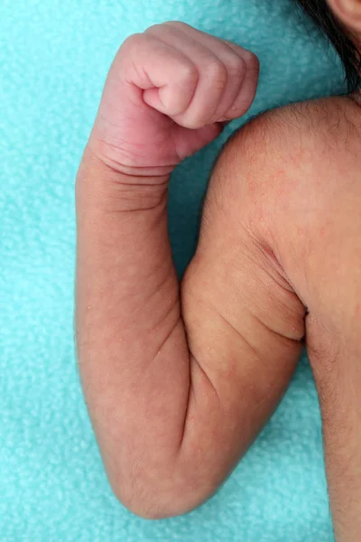 Newborn baby fist,close up