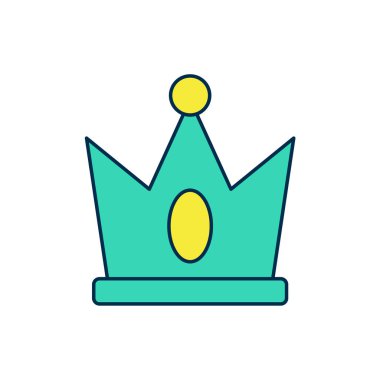 Beyaz arka planda izole edilmiş ana hatları King Crown simgesi. Vektör.