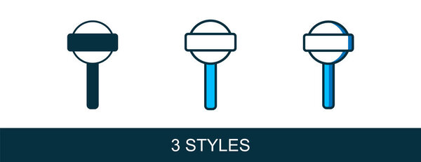 Заполненный контур иконки Lollipop выделен на белом фоне. Еда, восхитительный символ. Вектор.