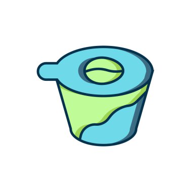 Beyaz arka planda izole edilmiş kahve makinesi ikonunun üzerine dökülen ana hatlar. Alternatif kahve demleme yöntemleri. Kahve kültürü. Düz çizgili, gölgeli. Vektör.