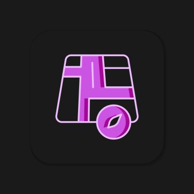 Siyah arkaplanda izole edilmiş taksi arabası simgesiyle ana hat haritası doldurulmuş. Konum sembolü. Düz çizgili, gölgeli. Vektör.