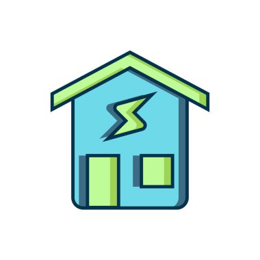 Doldurulmuş Akıllı ev simgesi beyaz arkaplanda izole edildi. Uzaktan kumanda. Düz çizgili, gölgeli. Vektör.